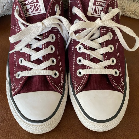 Converse Burgundy and Plaid Shoes - Picture 7 of 11